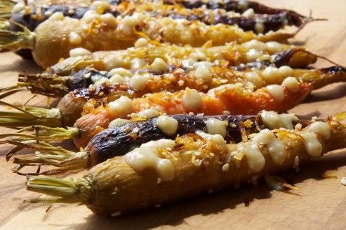 Ginger Orange Marinated Carrots with Miso Vinaigrette - A Pat & A Pinch